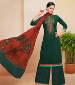 Green printed cotton salwar