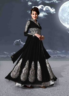 Black printed georgette salwar 1