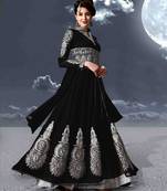 Black printed georgette salwar