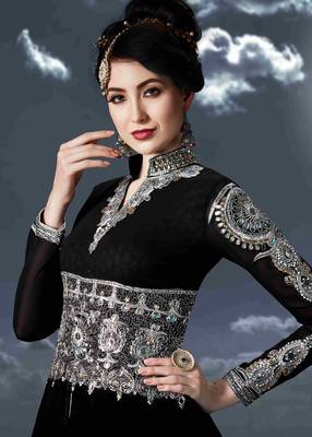 Black printed georgette salwar 2