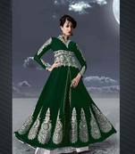 Green printed georgette salwar