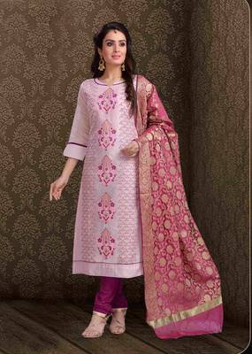 Light-pink printed chanderi salwar 1