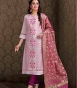 Light-pink printed chanderi salwar