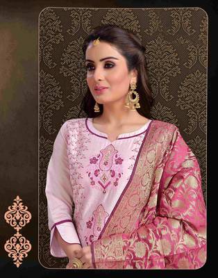 Light-pink printed chanderi salwar 2
