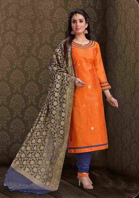 Orange printed chanderi salwar 1