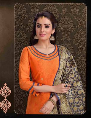 Orange printed chanderi salwar 2