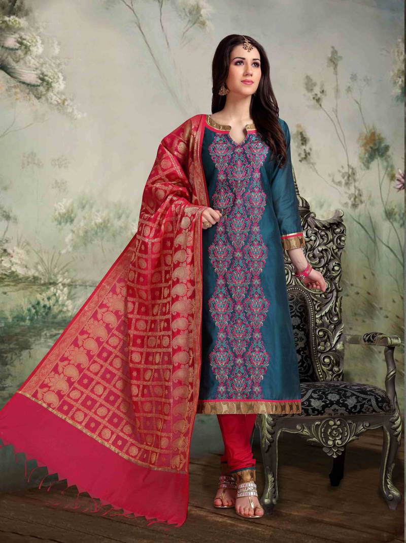 Cotton Printed Salwar Cotton Churidar Material Readymade Salwar Suit On  Flipkart Turquoise Printed Banarasi Silk Salwar, image size:800x1068