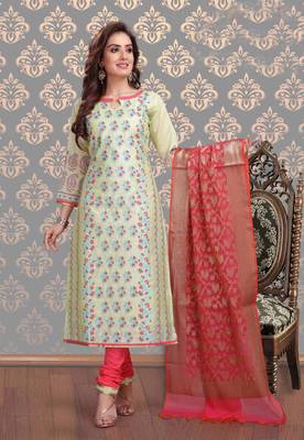 Green printed silk salwar 1