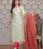 Green printed silk salwar