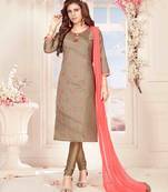 Brown printed chanderi salwar