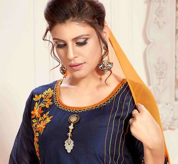Blue printed chanderi salwar 2
