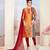 Orange printed jacquard salwar