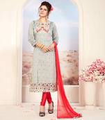 Grey printed cotton salwar