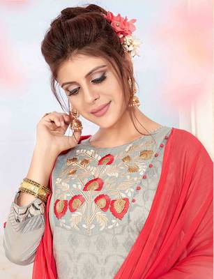 Grey printed cotton salwar 2