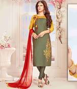 Green printed cotton salwar