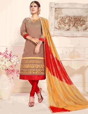 Light-brown printed chanderi salwar 1