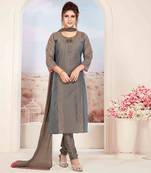 Grey printed chanderi salwar