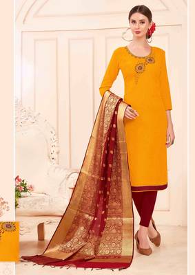 Yellow printed cotton salwar 1