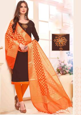 Brown printed cotton salwar 1