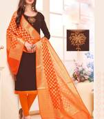 Brown printed cotton salwar
