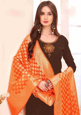 Brown printed cotton salwar 2