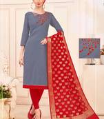 Grey printed cotton salwar