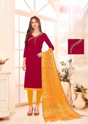Maroon printed cotton salwar 1