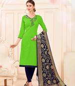 Light-green printed cotton salwar
