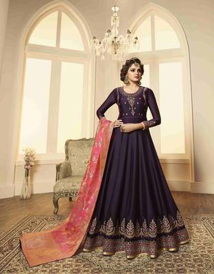 Violet printed georgette salwar 1