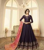 Violet printed georgette salwar