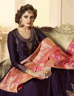 Violet printed georgette salwar 2