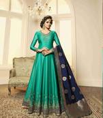 Green printed georgette salwar