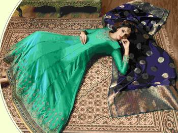 Green printed georgette salwar 2