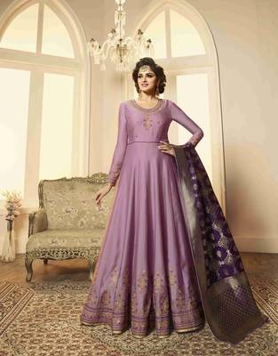 Violet printed georgette salwar 1