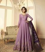 Violet printed georgette salwar