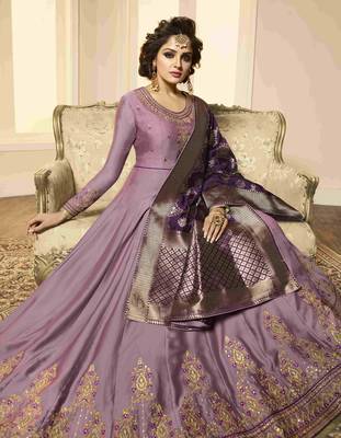Violet printed georgette salwar 2