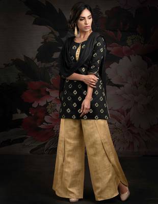 Black printed jacquard salwar 1