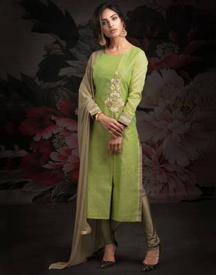 Green printed chanderi salwar 1