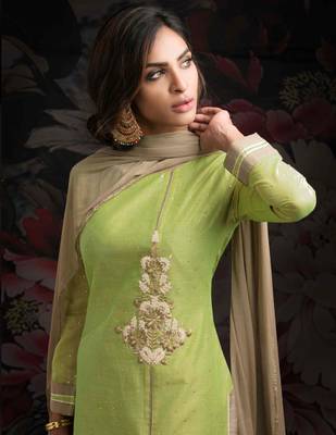 Green printed chanderi salwar 2