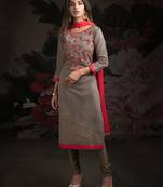 Grey printed chanderi salwar