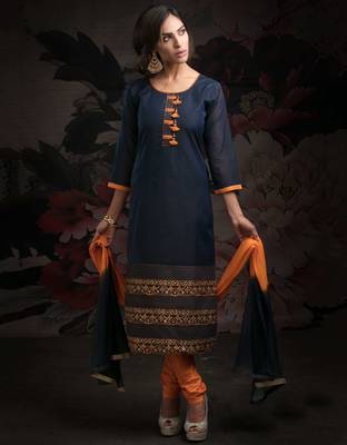 Blue printed chanderi salwar 1