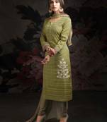 Green printed cotton salwar