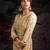Beige printed jacquard salwar