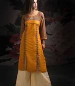 Orange printed chanderi salwar