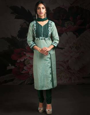 Green printed chanderi salwar 1