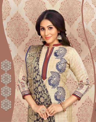 Beige printed cotton salwar 2