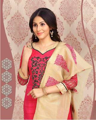 Red printed banarasi silk salwar 2