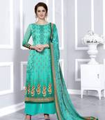 Green printed georgette salwar