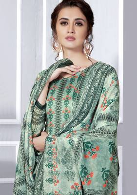 Grey printed georgette salwar 2