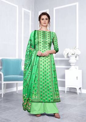 Light-green printed georgette salwar 1